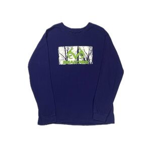 Realtree purple bright green tree graphic print Longsleeve t shirt Mens XL